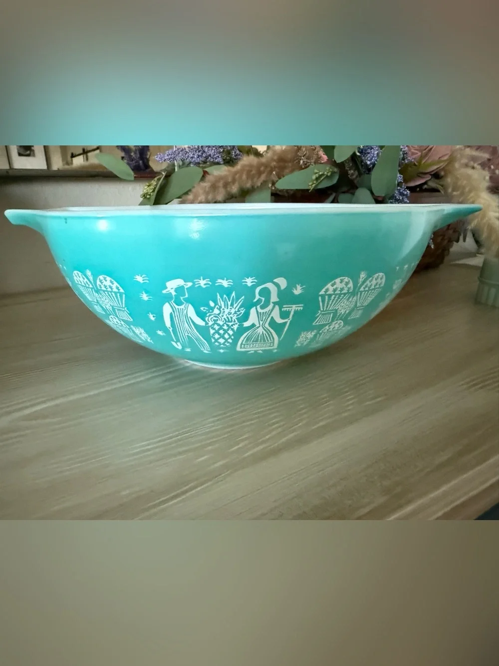 Vintage Pyrex Butterprint Cindarella Mixing Bowls 444, 443, 442, 441